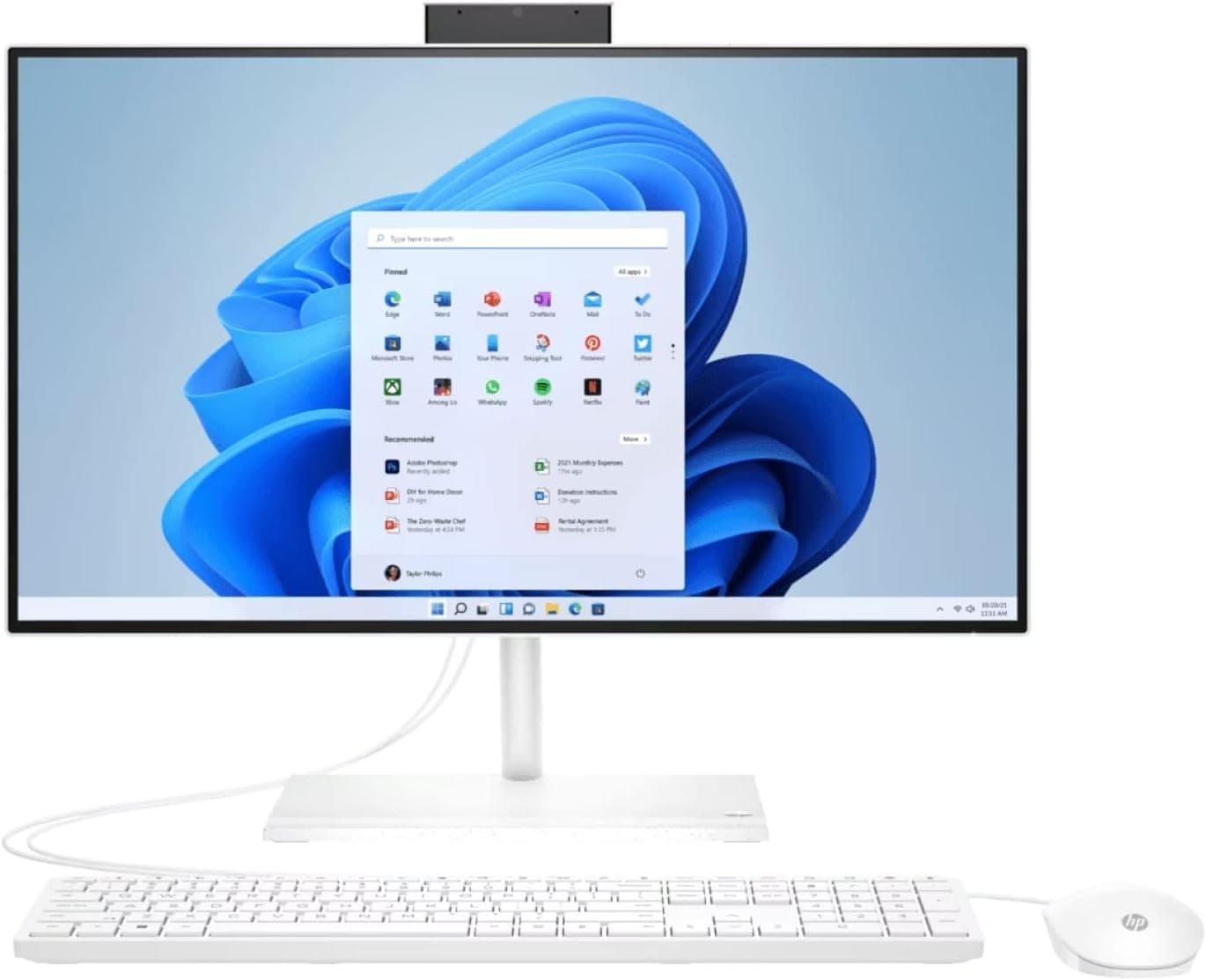 HP All in One Desktop With 23.8 FHD IPS Display 13th Gen Intel Core i5 1335U processor Intel Iris Xe Graphics 16GB DDR4 RAM 512GB NVMe SSD White Keyboard & Mouse Windows 11 Shell White