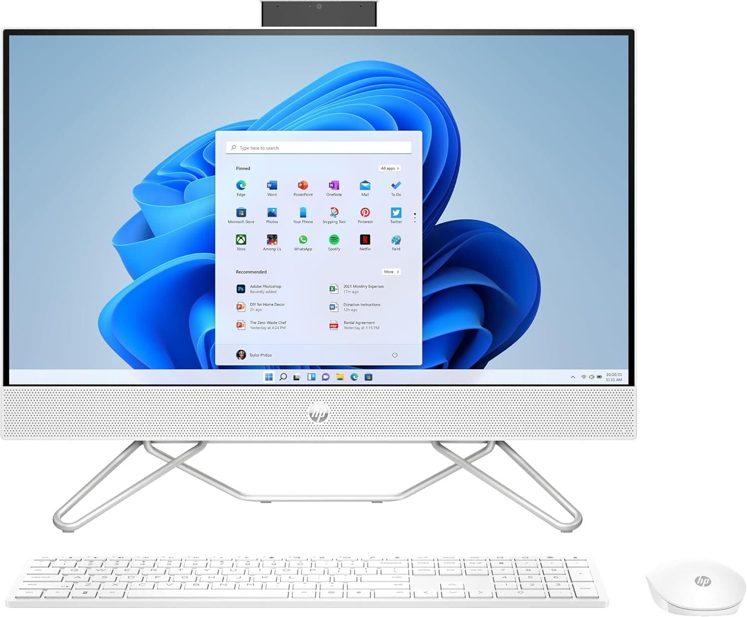 HP (Upgraded) All in One Desktop 24 With 23.8 FHD Display Intel Core i3 1215U processor Intel UHD Graphics 8GB DDR4 RAM 512GB NVMe SSD USB White Wired Keyboard & Mouse Win 11 Starry White