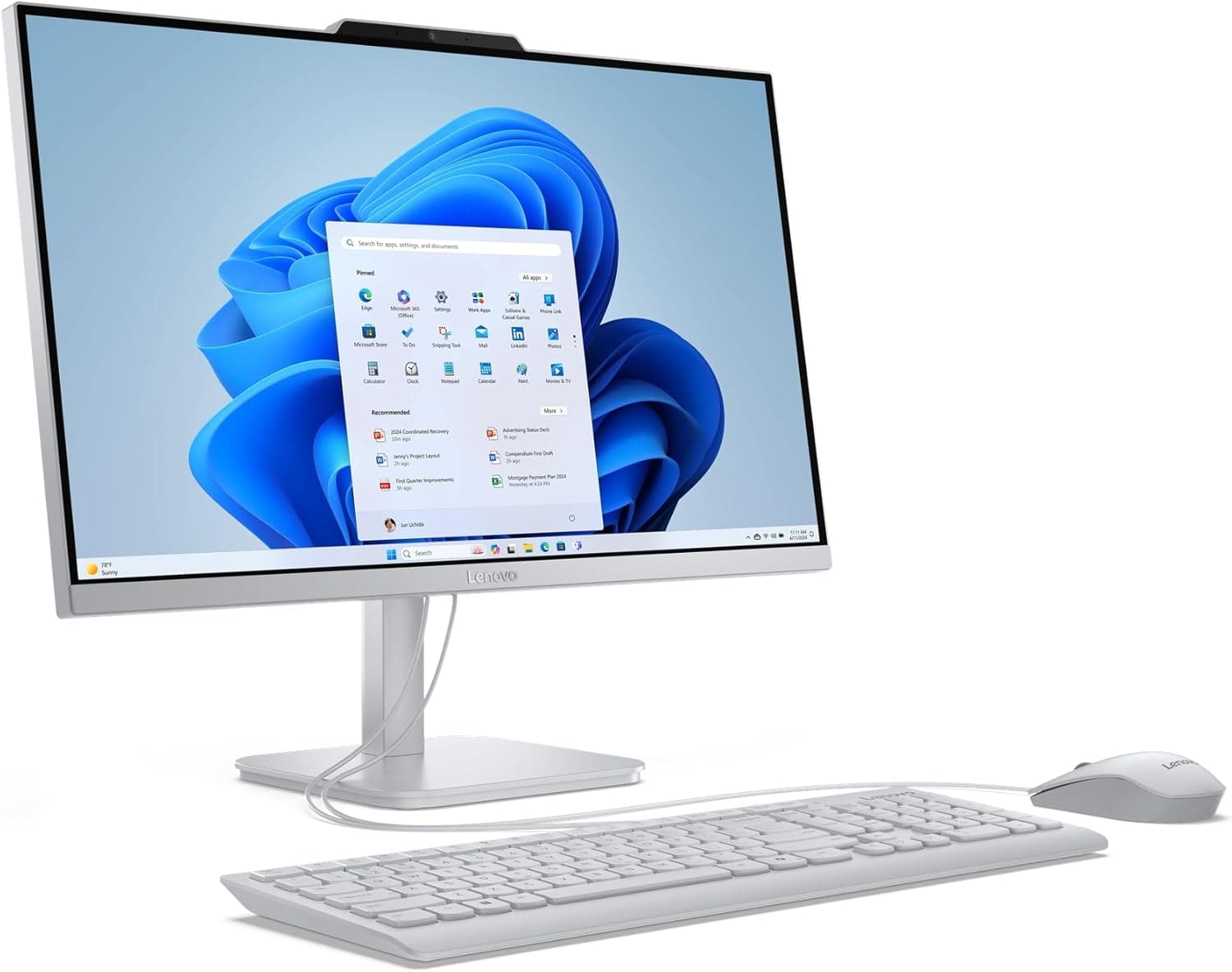 Lenovo AIO A100 23.8 FHD All in One Desktop Intel Core i3 N305 CPU 8GB DDR4 RAM 512GB SSD Intel UHD Graphics Wi-Fi 6 Windows 11 Cloud Grey