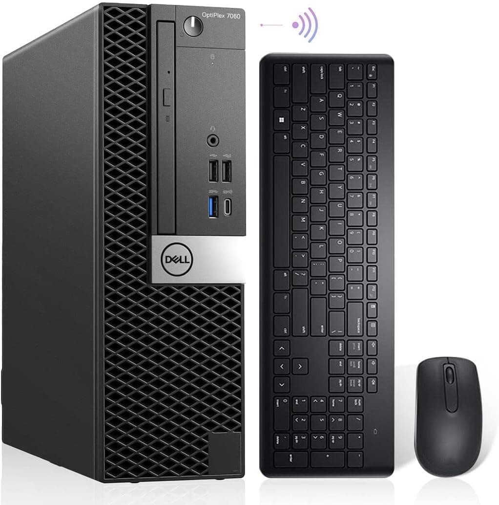 Dell (Renewed) OptiPlex 7060 Windows 11 Desktop Computer Intel 8th Gen i7 8700 Hexa Core 32GB DDR4 RAM New 1TB NVMe M.2 SSD AX210 WiFi 6E and Bluetooth 5.2 New Wireless Keyboard and Mouse