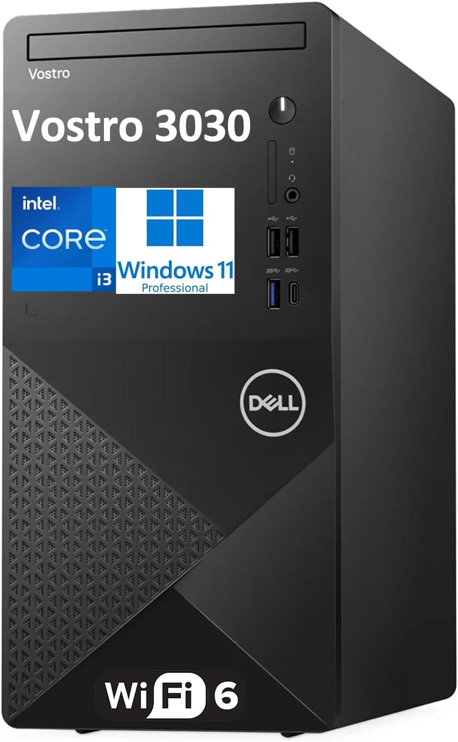 Dell Vostro Tower Business Desktop Computer 14th Gen Intel Core i3 14100 16GB DDR5 RAM 1TB PCIe SSD WiFi 6 Bluetooth DisplayPort HDMI Type C Keyboard & Mouse Windows 11 Pro