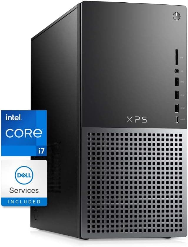 Dell XPS 8950 Desktop 12th Gen Intel Core i7 12700 32GB DDR5 RAM 512GB SSD + 1TB HDD Intel UHD 770 Graphics Killer Wi-Fi 6 Air Cooling Windows 11 Pro Black