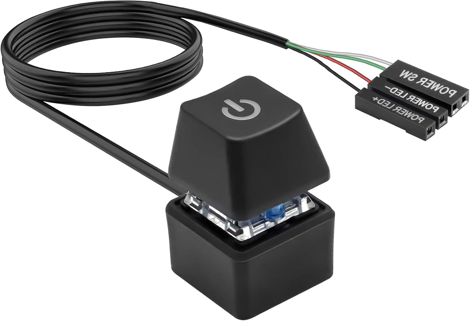 Desktop PC Power Button With LED Light Azonee External Reset Switch With 1.65m Extension Cable for Computer Case