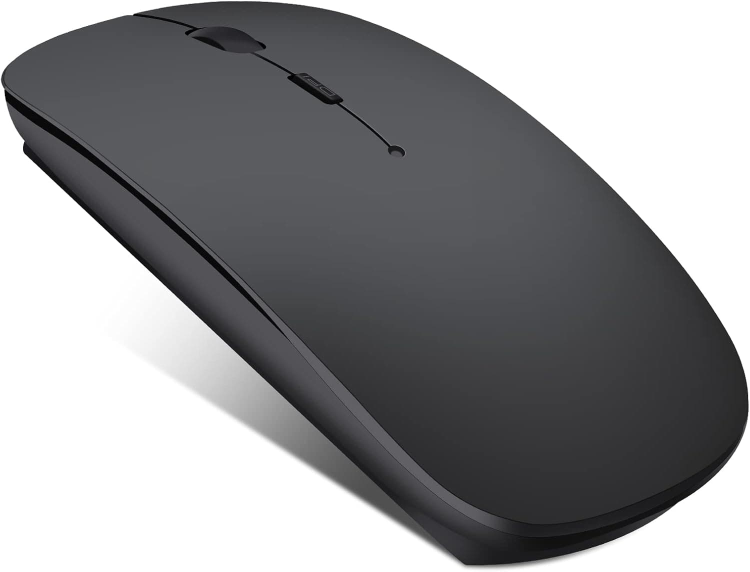 Bluetooth Mouse Rechargeable Slim Wireless Mouse with Silent Click Lightweight Ergonomic Computer Mice Compatible with MacBook Pro Air Android iOS Tablet Laptop PC Mac Black image 1