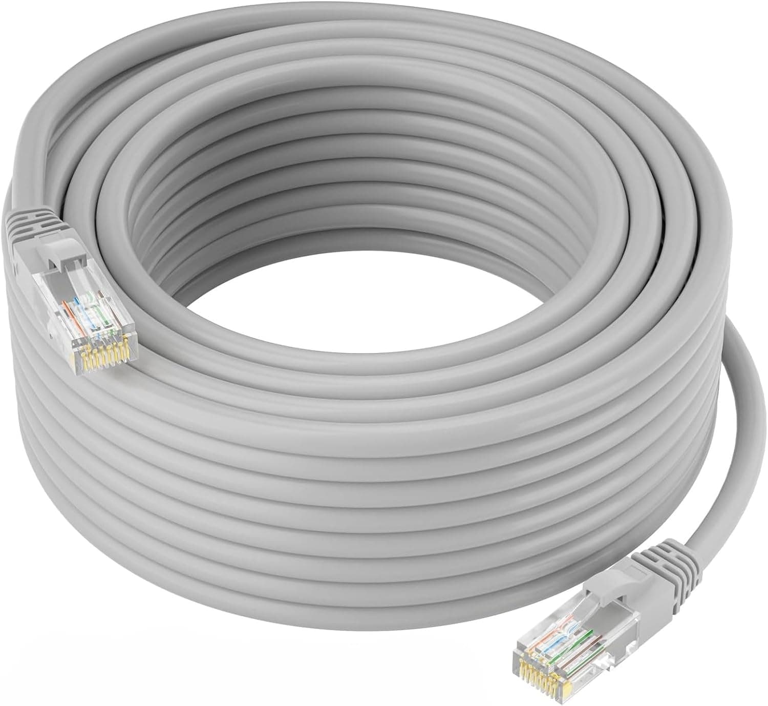 STS® (40M) LAN Cable CAT6 Cat 6 Ethernet Cable Network Cable Internet Cable RJ45 LAN Wire High Speed Patch Cable Computer Cord (Compatible With Computer Laptop Servers Gaming Consoles) Grey. (40M) image 1