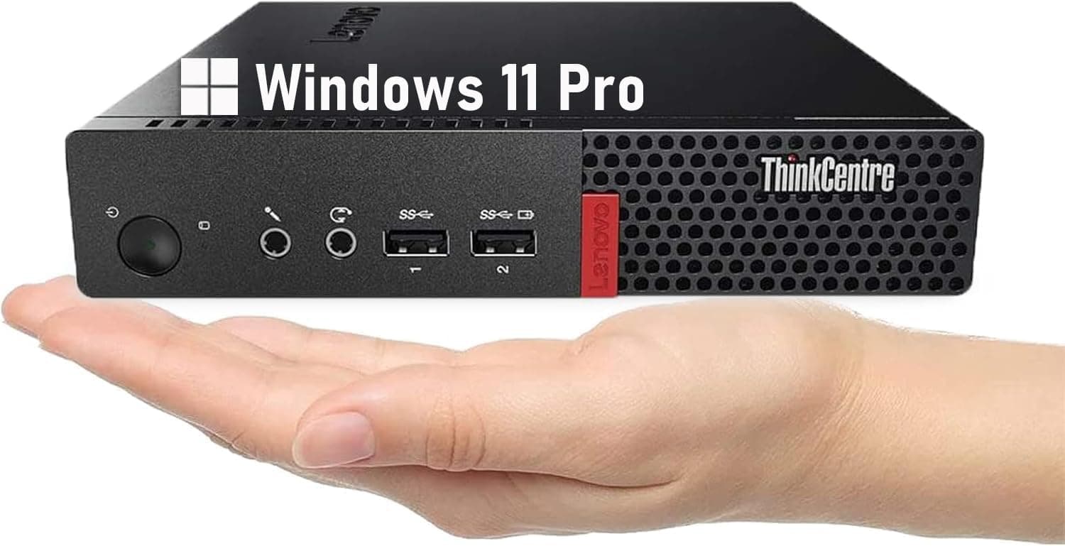 Lenovo ThinkCentre M710q Tiny Desktop Core 6th Gen 8GB DDR4 RAM 256GB SSD DisplayPort Keyboard & Mouse WiFi BT Windows 11 Pro (Renewed)