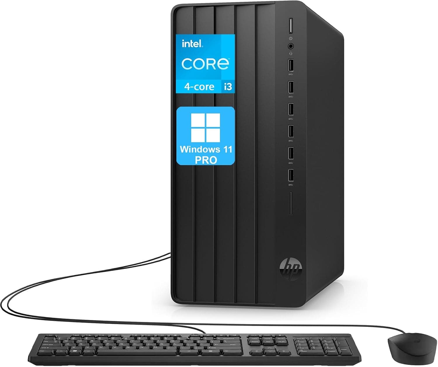 HP Pro Tower 290 G9 Desktop Computer 4 core Intel Core i3 13100 Processor 16GB RAM 512GB SSD 2 Monitor Ports (HDMI + VGA) WiFi RJ 45 Wired KB& Mouse None Optical Drive Windows 11 Pro