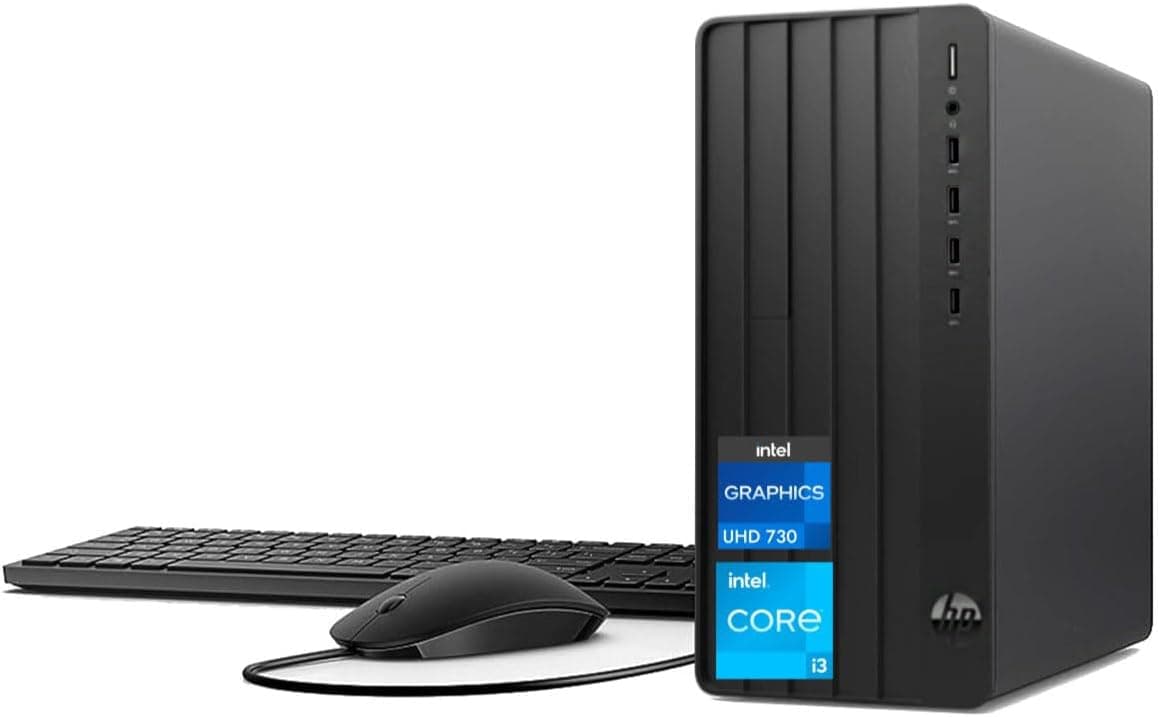 HP Pro Tower Business Desktop 13th Gen Intel 4 Core Processor (Beats Core i7 9700) 32GB RAM 1TB PCIe SSD 2 Monitor Support 4K HDMI VGA Wi-Fi Windows 11 Pro Black